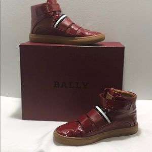 Bally Mid- Top Calf red sneaker, Like New